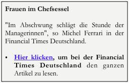 Frauen im Chefsessel - Artikel der Financial Times Deutschland
